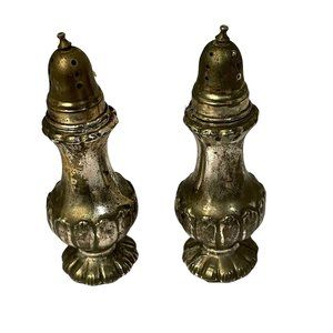 Vintage Salt & Pepper Shaker Lead‎ Read Tarnish- Resistant  Metal Japan